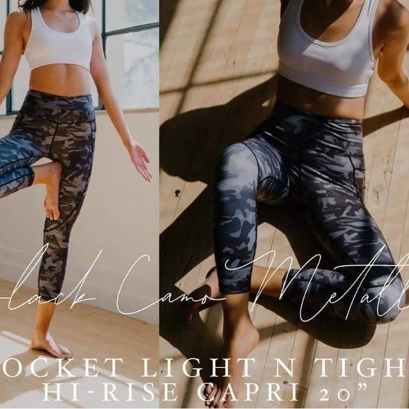 Zyia Active Camo Metallic Pocket Light n Tight Hi-Rise Leggings Size 4 - Picture 4 of 7